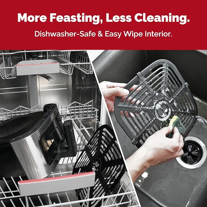 Air Fryer, 8.5QT Family Size Digital Air Fryers, BPA-Free, Smart Touchscreen with 8-Preset, Air Frying, Reheat Leftovers, Party Food, Fast Cooking, Dishwasher-Safe, Stainless Steel