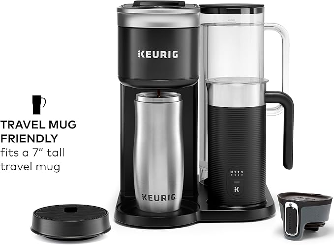Keurig K-Café SMART Single Serve Coffee Maker with WiFi Compatibility, Latte and Cappuccino Machine with Built-In Frother, 6 Brew Sizes, Black