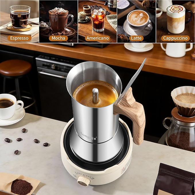 Mongdio Stainless Steel Moka Pot, Stovetop Espresso Coffee Maker, Percolator Coffee Pot, Italian Espresso Greca Coffee Maker for Camping Travel Home, 6 Espresso Cups, 10 oz