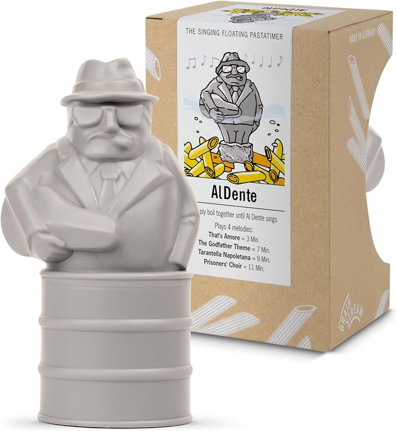 Al Dente Taupe - The Singing Floating Pasta Timer: Will Sing Different Tunes When Pasta is Ready at 3, 7, 9, and 11 Minutes, to be Boiled with Any Pasta in The Pot, Floats in Cold & Hot Boiling Water