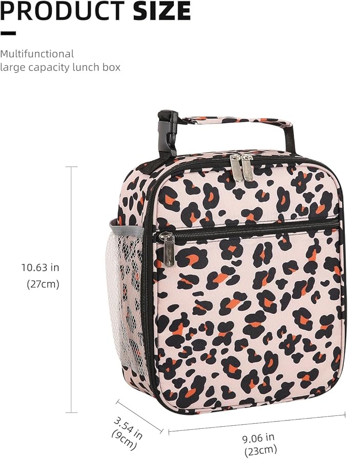 Lovoeo Lunch box Lunch bag for men women Insulated Lunchbox Lunch bags for Work Picnic Travel (Leopard)