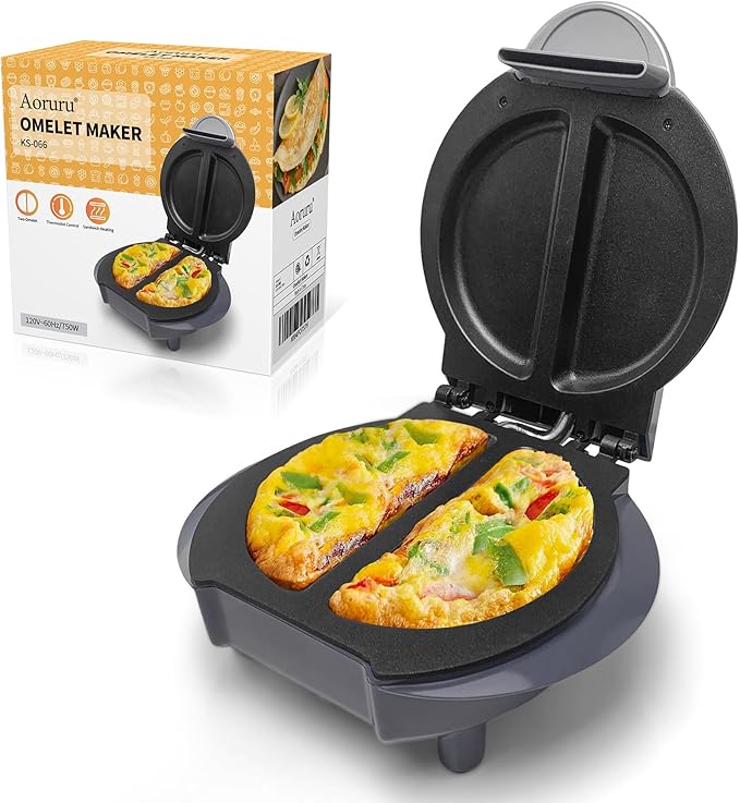 Electric Omelet Maker Frittata Snack Pocket Maker Dessert Maker Non-Stick Stainless Steel 6.5"