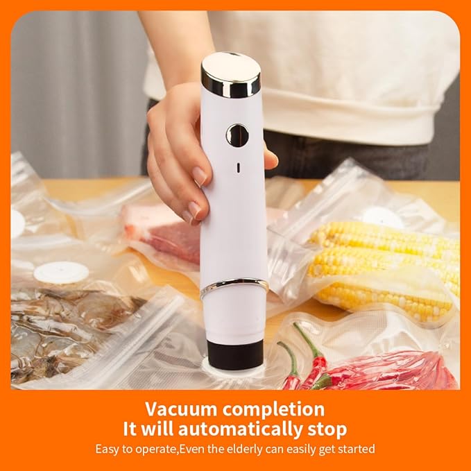 Handheld Vacuum Sealer for Food, Protable Compact Vacuum Sealer (Vacuum Sealers+ 10 Reusable Vacuum Seal Bags)