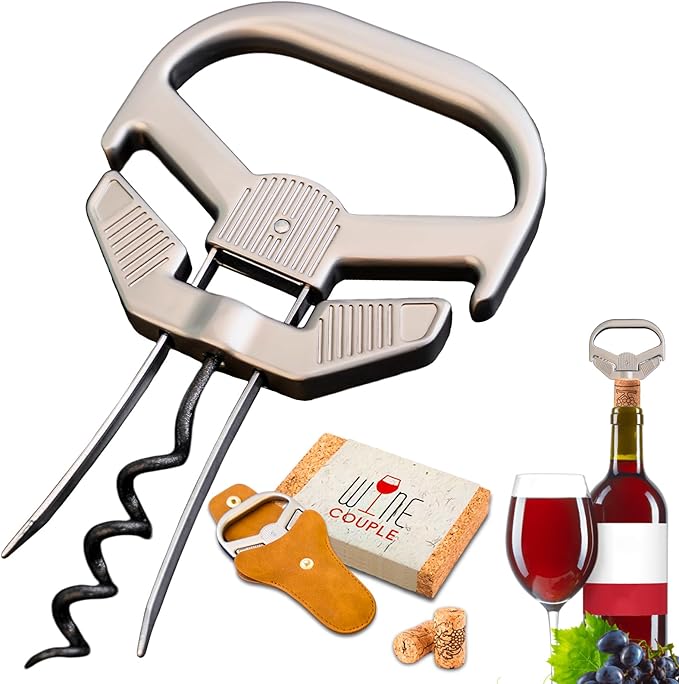 Ah So Wine Opener for Vintage Bottles, 3 in 1 Old Bottle Opener, Two Prong Cork Remover with Beer Bottle Opener, for Connoisseurs & Collectors to Uncork (Classic)