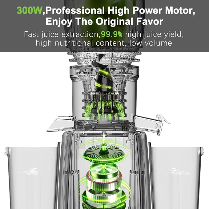 Cold Press Juicer – 5.8" Extra-Wide Feed Chute | Max Nutrient Retention | Slow Masticating Juicer for Whole Fruits & Vegetables