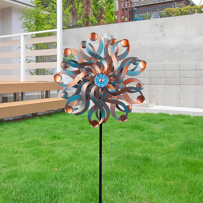 DREAMSOUL 22" Large Wind Spinners Outdoor, Outdoor Metal Kinetic Wind Spinners for Yard and Garden