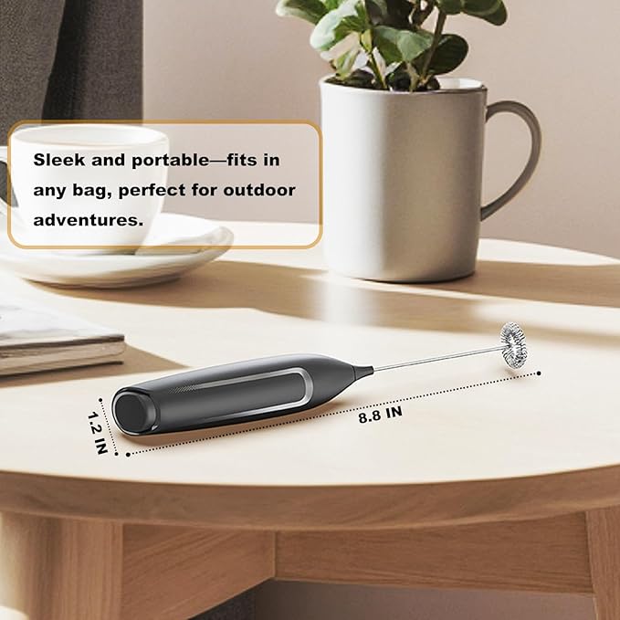Cordless Handheld Milk Frother - 15-Second Rapid Foam, Battery-Powered & Portable for Coffee, Matcha, and Shakes