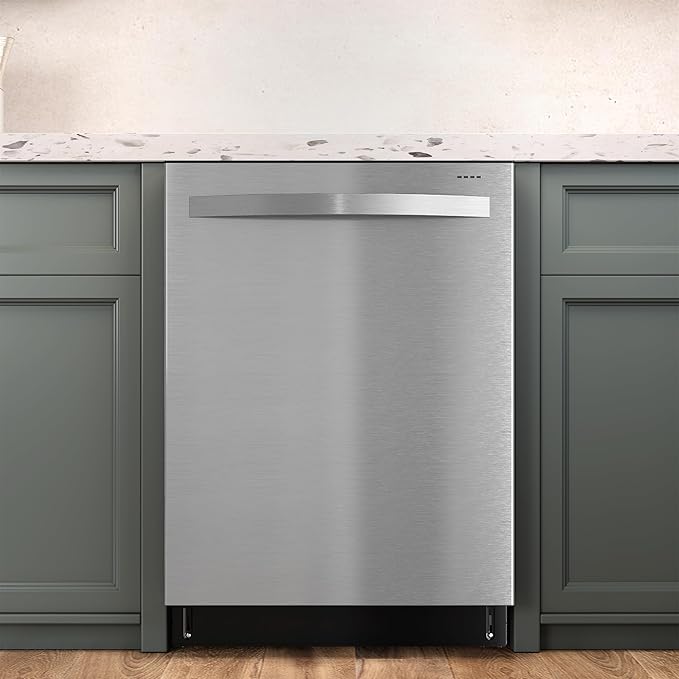 24" Built-in Dishwasher, Stainless Steel Dishwasher Machine with Adjustable Racks, 14–16 Place Settings Large Capacity Dish Washer, 8 Wash Programs, Energy Star Certified, Sliver