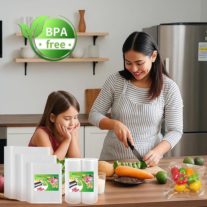 MakMeFre 100 Large Gallon Size 4mil 11.5" x 18.5" Vacuum Sealer Bags with BPA Free and Heavy Duty,Great for Food Storage Vaccume Sealer PreCut Bag