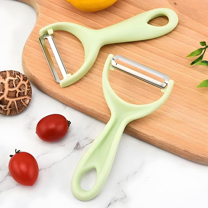 Apple Peeler:Pear Fruit Vegetable Peeler,Manual peeler for Peeling Apples, Pears, Cucumber;Garlic Carrot Potato Cheese Zester Grater, Essential Kitchen Tool(2-Pack) (light green)