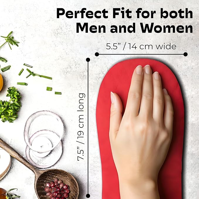 Big Red House - Silicone Mini Oven Mitts - Red Set of 2 - Heat Resistant to 536 F / 280 C Kitchen Gloves Professional Grade Pot Holders for Cooking Baking