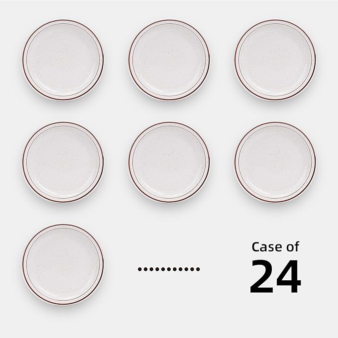 Stoneware Narrow Rim Commercial Grade Dinnerware Brown Speckle, Plate 9 5/8", Case of 24