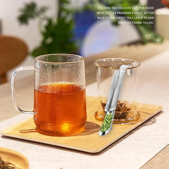 2 Pack Tea Infusers, Extra Fine Mesh Tea Strainer for Loose Tea, Stainless Steel Long Handle Tea Steeper Diffuser for Leaf Tea, Coffee, Spices, Seasonings