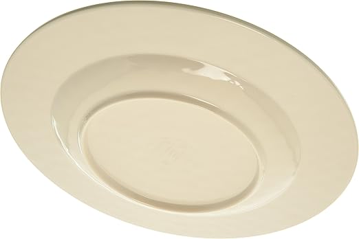 Carlisle FoodService Products Grove Reusable Plastic Plate Salad Plate with Rim for Home and Restaurant, Melamine, 9 Inches, Buff, (Pack of 12)