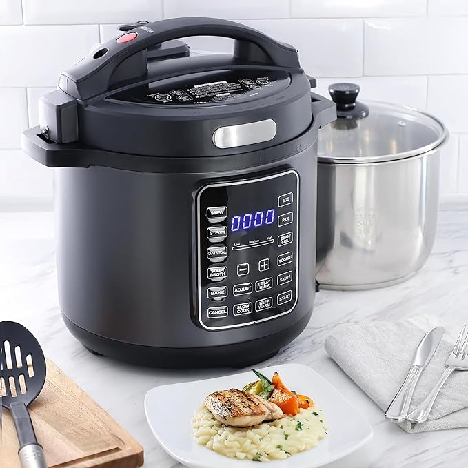6 Quart 11-in-1 Electric Pressure Cooker – Stainless Steel Multi-Cooker, Programmable Kitchen Appliance