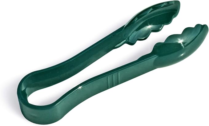 New Star Foodservice 35711 Utility Tong, High Heat Plastic, Scalloped, 6 inch, Set of 12, Green