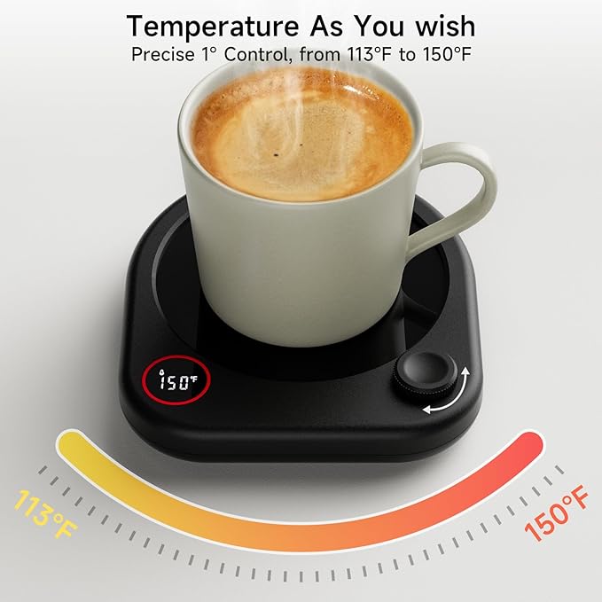 Oracer Coffee Mug Warmer for Desk, Electric Cup Heater for Tea Milk Beverages with Adjustable Temperature Display, Auto Shut Off Timer Mug Sensor, Candle Wax Heating Plate, Ideal Gift Accessory