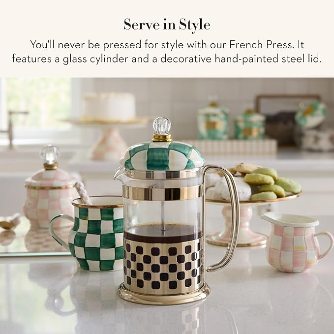 MACKENZIE-CHILDS Emerald Check French Press