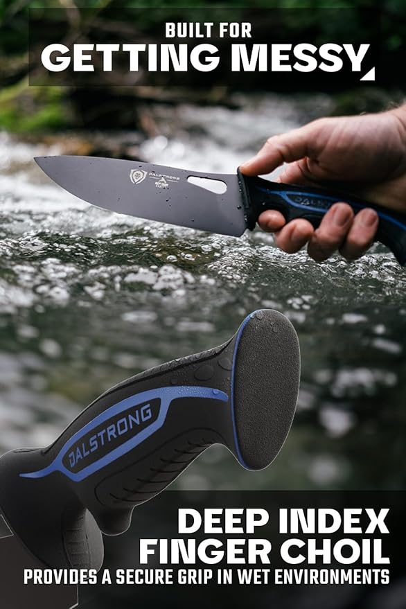 Dalstrong Chef Knife Professional - 8” - Night Shark Series - 7CR17MOV High Carbon Steel - Titanium Coated Blade - Water Outdoor & Fishing- Polypropylene Handle -w/Chef Knife Cover - NSF Certified