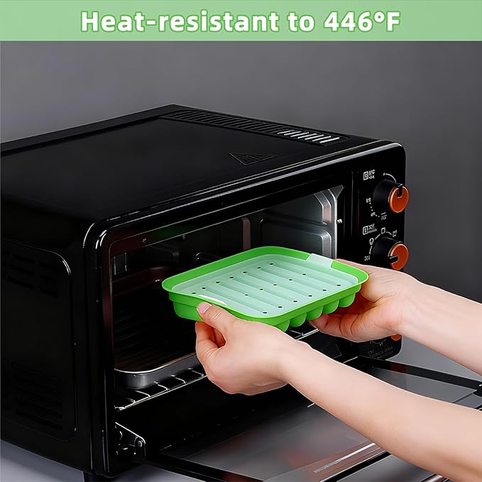 2 Pcs Silicone Sausage Mold with a Set of Silicone Brush Spatula and 25x Pastry Bags,Non-Stick Hot Dog Bun Pan,DIY Handmade Ham Sausage,Hot Dogs Baking Mold for Children's Food with Lid(Red,Green)