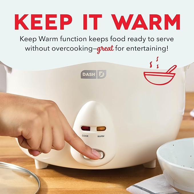 Dash Family Sized Rice Cooker - Large-Capacity Rice Cooker - Features Ceramic, Nonstick Surface & Keep Warm Function - Great for Convenient Meal Prep & Family Meals - 20-Cup Capacity
