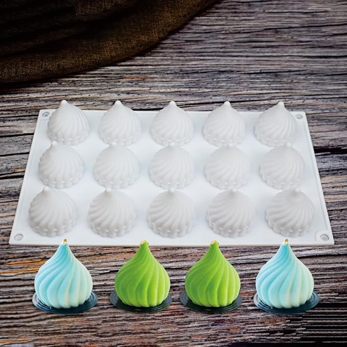 Cone Whirlwind Onion Silicone Cake Mold for Chocolate Mousse Pudding Dessert Bread Bakeware Pan Decorating (Onion C_11.6 X6.8 X1.72inch)