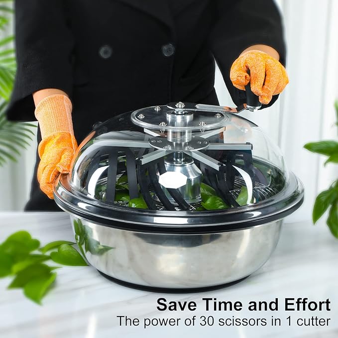 MELONFARM 16 in Bud Bowl Trimmer with Switchable Stainless Steel Blades & Clear Visibility Dome, Hand Twist Spin Cutting for Plants