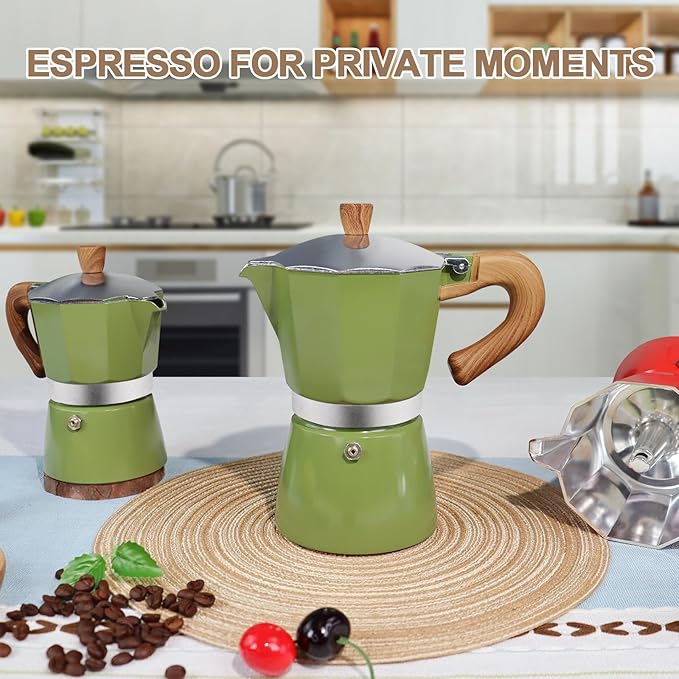 Aluminum 12 Cup 600ml Moka Pot Express Coffee Maker Stovetop Espresso Colorful Coffeemaker Italian Classic Style Brewing Greca Cafe Mocha Machine for Cafeteras Lover Camping Travel and Home Use 20oz