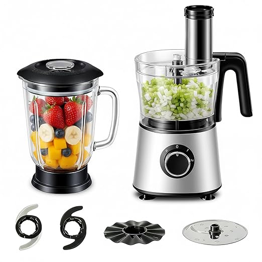 NEWBULIG Food Processor 2 Cup, Electric 1.5L Food Chopper for Meat, Vegetables, Dough, Puree, Shredding & Blending, 2 Adjustable Speeds, Sharp Blades, Safety Lock