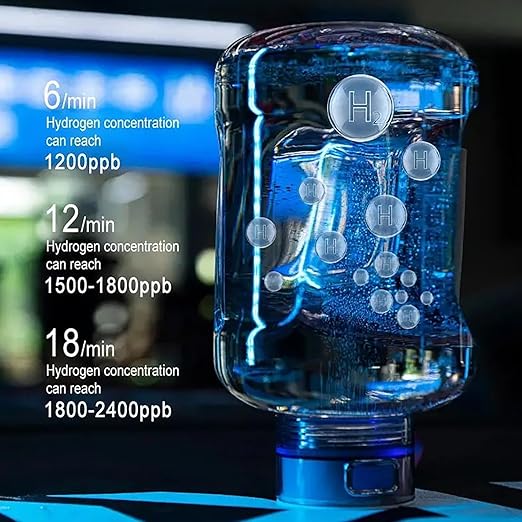 Hydrogen Water Bottle Generator Machine Updated, Portable Hydrogen Water Ionizer Machine Rechargeable, Hydrogen Rich Water Glass Health Cup 420ml (Black-Hydrogen Water Bottle-1set)