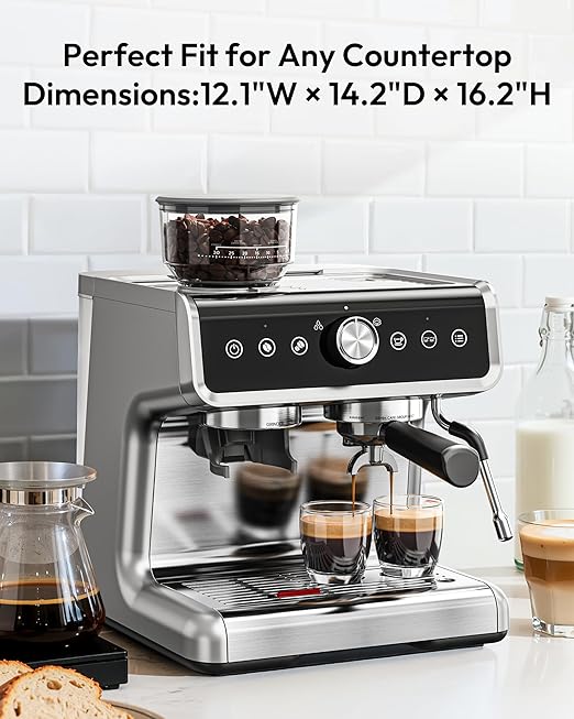 EUHOMY Espresso Machine with Grinder, 20 Bar Professional Espresso Coffee Maker for Home,with Milk Frother for Latte, Cappuccino & Barista-Style
