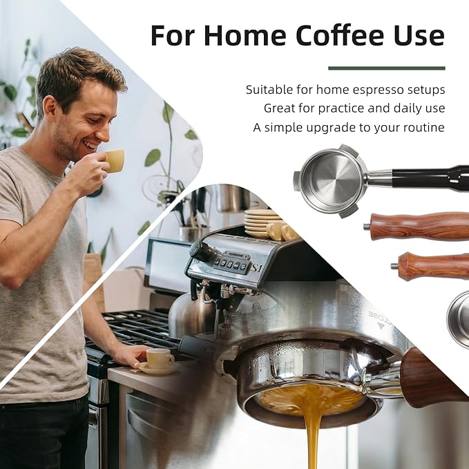 54mm Bottomless Portafilter for Breville Barista Express/Pro/Touch/Bambino18-21g Precision Basket, Stainless Steel 304 Filter Basket,Naked Portafilter for Espresso Extraction(54mm Black)