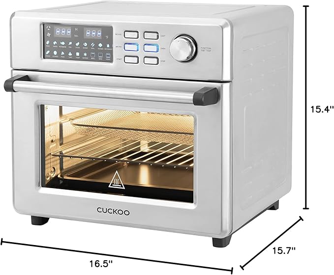 CUCKOO Air Oven | 18 Preset Modes, 360 Convectional Cooking, Premium Interior & Exterior, All accessories included Black/Stainless Steel CAFO-A2601S