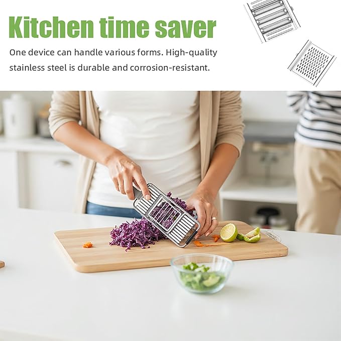 Grater Multifunctional 4 in 1 Handheld Cheese Grater, Professional Stainless Steel Cheese Graters for Kitchen, Durable, Dishwasher Safe, Easy To Use and Clean Essential Kitchen Gadgets