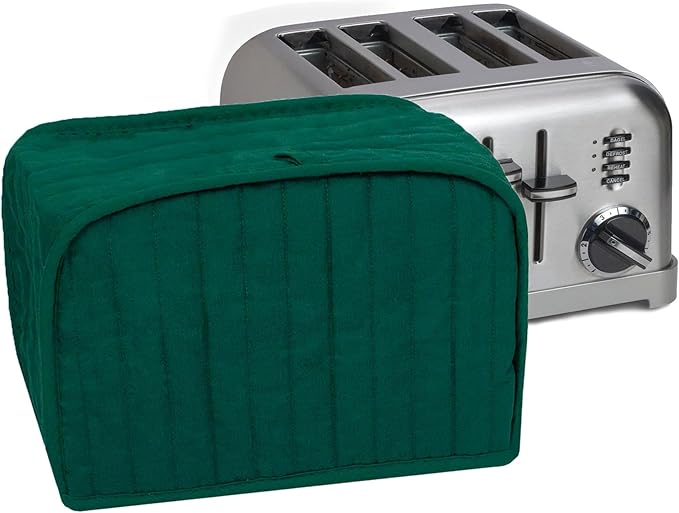 RITZ Premium Universal Four Slice Toaster Cover, 11.25" x 7.25" x 10.5", Polyester and Cotton Quilted, Fingerprint Protector, Super Soft Appliance Cover, Dust Protection (Appliance NOT Included), Dark