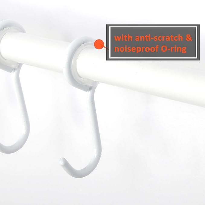 Dseap Kitchen Hooks for Hanging Utensils, Hanging Pot Rack, Kitchen Utensil Hanger Rail with 8 Hooks for Pots Pans, Spoons, Mugs, Wall Mounted, Stainless Steel, White, Pack of 2
