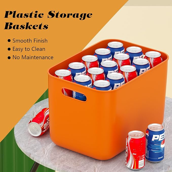 OWill 4-Pack 22L Plastic Storage Bins and Baskets for Efficient Home Classroom Organization – Multiple Colors containers for Kitchen, Cupboard Box, Bathroom Organizer on Shelves and Tubs