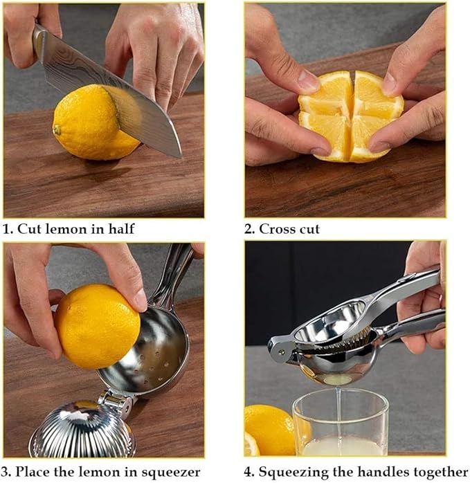 Manual Juicer Hand Press Stainless Steel Lemon Juicer Manual Citrus |-resistant Dishwasher-safe Squeezer |for Lemons Limes More(Lemon Squeez)