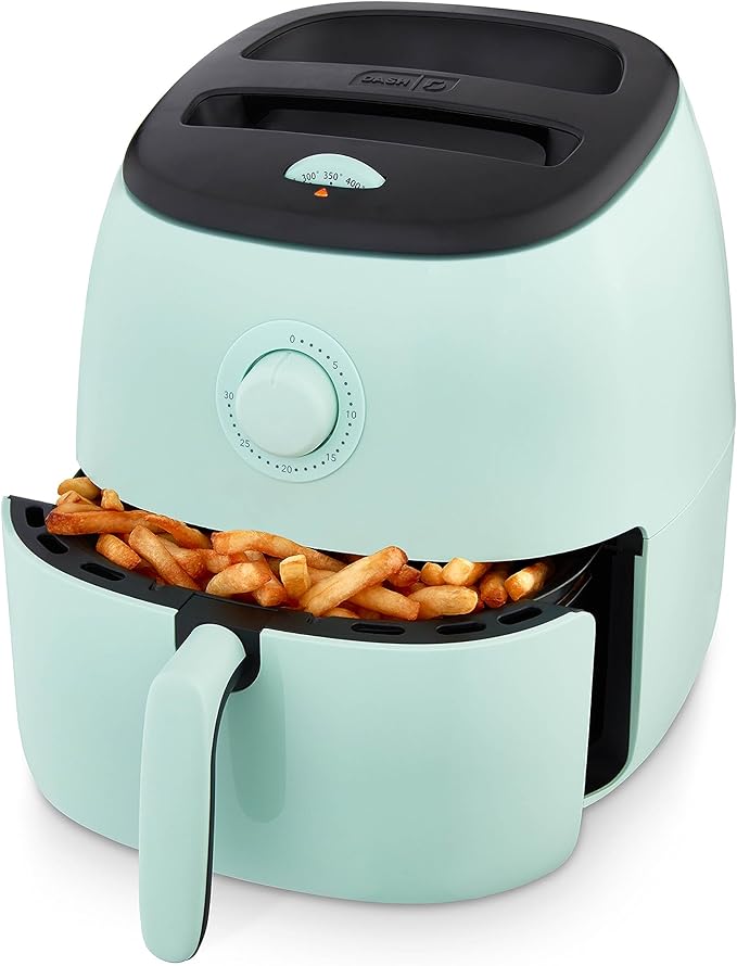 Dash Tasti-Crisp™ Air Fryer - AirCrisp® Technology - Compact Design with Adjustable Temperature Control - Nonstick Fry Basket & Auto Shut-Off Feature - 6 Quarts - Aqua