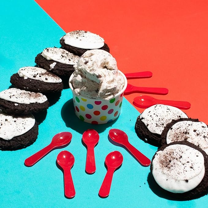 UNIQ 1000-Count 4 oz Polka Dot Paper Ice Cream Cups Rainbow | Dessert Bowls in Multiple Colors & Sizes Frozen Dessert Supplies