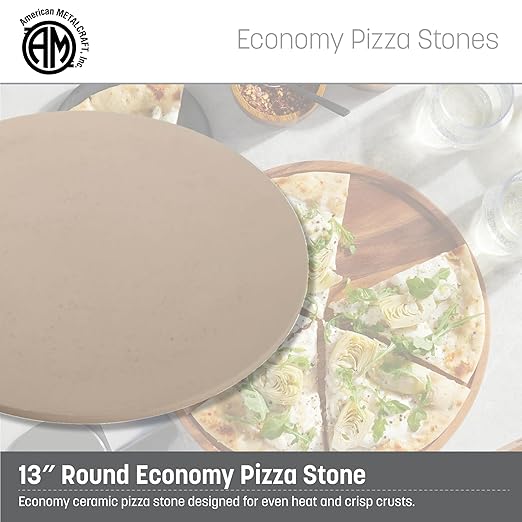Pizza Baking Stone, 13" round, dishwasher safe, ceramic