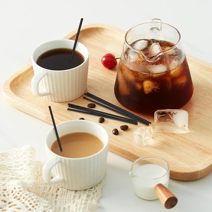 SONGNASS [1000 Count] 5 Inch Black Disposable Plastic Coffee Stirrers,Cocktail Swizzle Sticks, Sip Stir Stick Beverage Stirrers For Hot