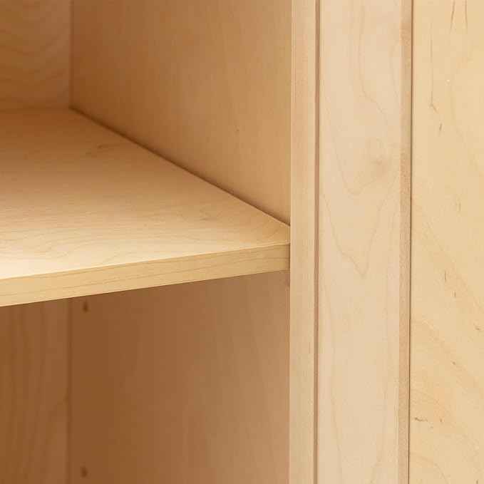 Quicklock RTA (Ready-to-Assemble) 42" Tall Wall Kitchen Cabinets - Shaker Style | 100% Hardwood | Made in America | Soft Close Hardware (Raw Maple, 12" D x 30" W x 42" H)