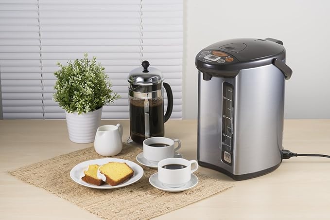 Zojirushi Micom Water Boiler & Warmer, 135 oz. / 4.0 Liters, Silver and Zojirushi NS-ZCC10 Neuro Fuzzy Rice Cooker, 5.5-Cup uncooked rice / 1L, White