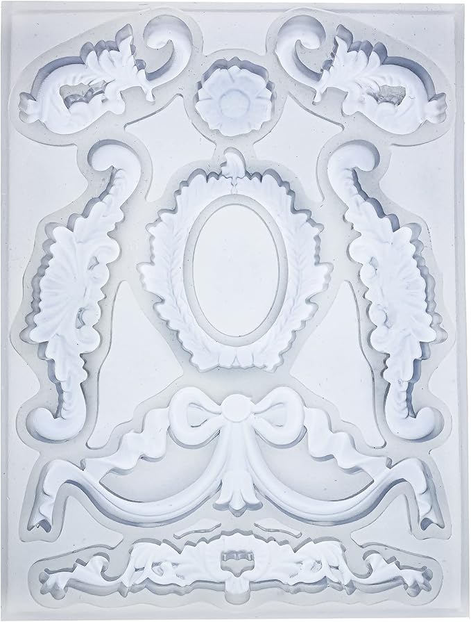 Art Mold for Polyclay Air Dry Clay Plaster, Wreath and Frame