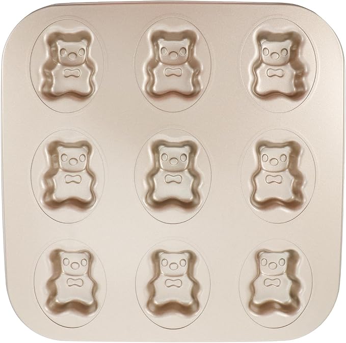 Hemoton Bear Madeleine Cookie Mold Nonstick Carbon Steel Mini Baking Pan for Oven Pastry Mold Cute Bear Shape for Cookies Cakes and Chocolates