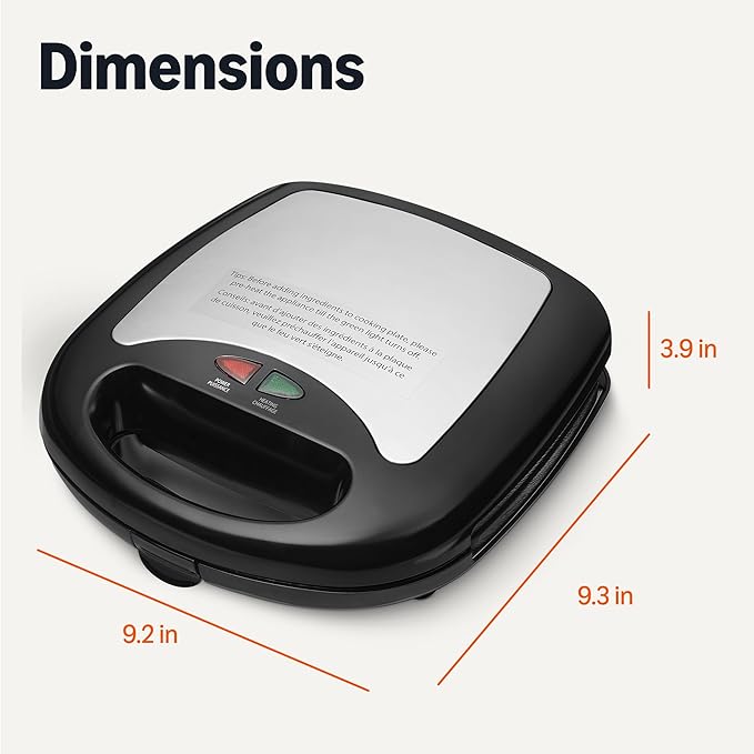 Amazon Basics 3-in-1 Sandwich Maker, Panini Press and Waffle Maker with Removable Ceramic-Coated Plates, 760W, Space-Saving Storage