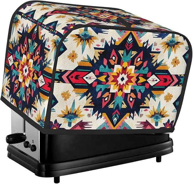 Southwestern Pattern Toaster Cover 2 Slice, Cute Country Bread Machine Cover, Washable Toaster Kitchen Small Appliance Cover Stain Resistant,with Top Handle