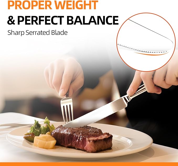 NICE KITCHEN Silverware set for 8,40 Pieces Premium Stainless Steel Silverware set,Mirror Polished Cutlery Set,Flatware Set for 8,Dishwasher Safe,Luster Series