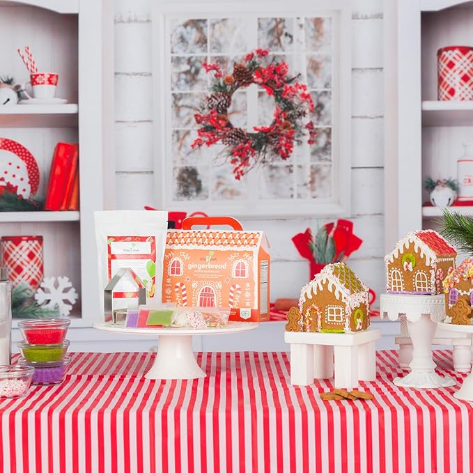 Little GF Chefs Gluten Free, Kids Gingerbread House Baking Kit, Gluten Free Certified, Allergy Friendly Christmas DIY Craft Mix, Xmas Holiday Activity, Dairy Artificial Dyes & Nut Free Vegan Non GMO